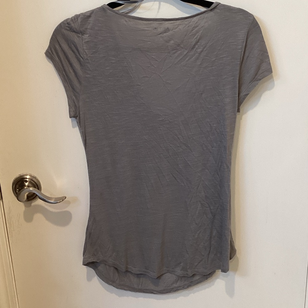 Apt. 9 Women's Short Sleeve Drape Neck Tee - Gray - Picture 3 of 3